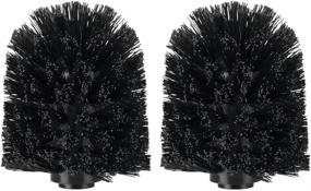 img 4 attached to mDesign Toilet Bowl Brush Head Replacement - Easy Screw-On Design for Bathroom Storage - Strong Stiff Bristles for Effortless Deep Cleaning - 2 Pack - Black