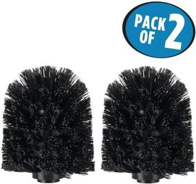 img 3 attached to mDesign Toilet Bowl Brush Head Replacement - Easy Screw-On Design for Bathroom Storage - Strong Stiff Bristles for Effortless Deep Cleaning - 2 Pack - Black