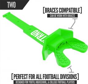 img 2 attached to Green Nxtrnd Two Football Mouth Guard With Connected Strap - Compatible With Braces And Ideal For Youth Football Players
