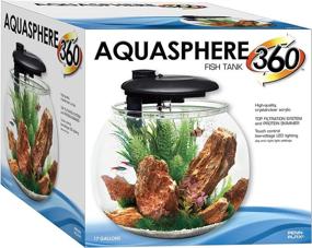 img 1 attached to 🐠 24-Gallon Penn-Plax AquaSphere LED Aquarium - Large Bowl-Shaped Tank for Freshwater and Saltwater with Integrated Filtration System - Durable Polycarbonate
