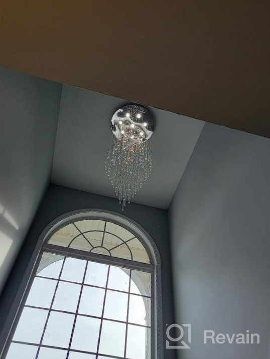 img 1 attached to Saint Mossi 8-Lights Crystal Chandelier In Modern Chandelier Style,K9 Crystal Pendant Light Fixture,Raindrop Chandelier Flush Mount Ceiling Light Fixture,Large Size,H69 X D23 review by Donald Phi