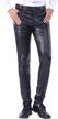 men's high-waisted straight leg business casual faux leather biker pants in pu material logo