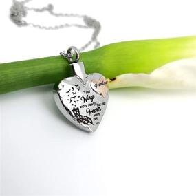 img 2 attached to 🦋 LuxglitterLin Heart Urn Necklace: Cherish Memories with Cremation Memorial Jewelry - Your Wings were Ready, My Heart was Not