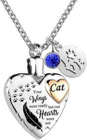 img 4 attached to 🦋 LuxglitterLin Heart Urn Necklace: Cherish Memories with Cremation Memorial Jewelry - Your Wings were Ready, My Heart was Not