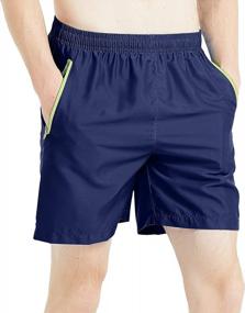 img 2 attached to Quick-Dry Men'S Swim Trunks With Zippered Pockets And Breathable Mesh Lining By MADHERO