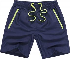 img 4 attached to Quick-Dry Men'S Swim Trunks With Zippered Pockets And Breathable Mesh Lining By MADHERO