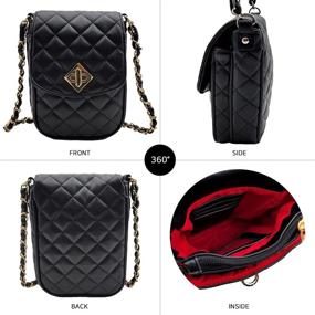 img 3 attached to Bhumane Crossbody Leather Shoulder Quilted Women's Handbags & Wallets ~ Crossbody Bags