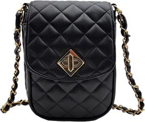 img 4 attached to Bhumane Crossbody Leather Shoulder Quilted Women's Handbags & Wallets ~ Crossbody Bags