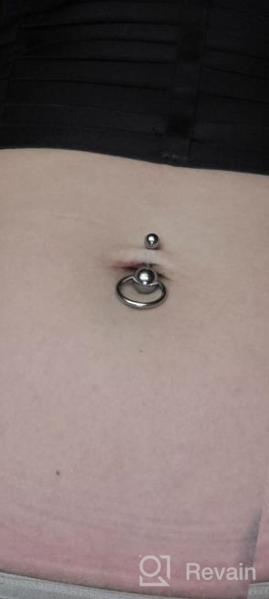 img 1 attached to CrazyPiercing Door Knocker Stainless Steel Reverse Bar Belly Button Ring Piercing Navel Ring 14G 1/2 review by Kyle Costello