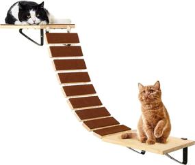 img 4 attached to 🐱 Enhance Your Cat's Environment with Calmbee Cat Wall Shelves: Wall-Mounted Furniture for Feline Comfort and Playtime