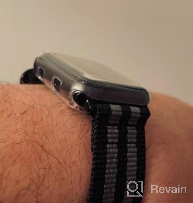 img 1 attached to Extra Large Olive Nylon Replacement Watch Band By CARTERJETT - Compatible With Apple Watch Series 8/7/6/5/4/3/2/1 & SE - 45Mm/44Mm/42Mm XXL Army Green Sport Strap review by Michael Welborn