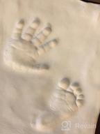 img 1 attached to Rustic White Baby Handprint And Footprint Kit With Non-Toxic Clay, Farmhouse Style Picture Frame, Ideal For Baby Shower Gifts, Newborn Baby Keepsakes, Top Baby Girl And Boy Gifts (Standard Size) review by Carmen White