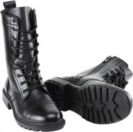 черные кожаные армейские прыжковые ботинки с боковой молнией - высокие шнуровки в военном десантном стиле для мужчин и женщин, легкая модная обувь без шнуровки - burgan 802 логотип