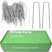 mysit 6" galvanized landscape staples garden stakes pins 50 pack, heavy-duty 11 gauge garden staples anti-rust fence stakes for anchoring weed barrier fabric irrigation tubing soaker hose logo