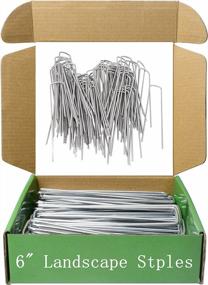 img 1 attached to MySit 6" Galvanized Landscape Staples Garden Stakes Pins 50 Pack, Heavy-Duty 11 Gauge Garden Staples Anti-Rust Fence Stakes For Anchoring Weed Barrier Fabric Irrigation Tubing Soaker Hose