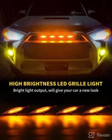 img 3 attached to 🚗 Enhance Your Toyota 4Runner's Style with MEALAM Amber LED Lights - 4PCS Front Grille Raptor Lamps with Harness and Fuse for 2014-2019 SR5, TRD Off-road, Limited, TRO Pro, 2014-2021 TRD Pro