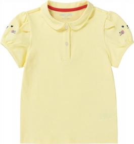 img 4 attached to Soft And Stylish UNACOO Toddler Polo Shirt With Picot Collar For Baby Girls And Boys (Ages 2-8)