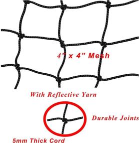 img 2 attached to 🚚 TOPTOW Bungee Cargo Net for Pickup Truck Bed – Heavy Duty 4'x 6' Stretches to 8'x 12' Bungee Net with Reflective Wire, 10 Clip Carabiners, Plastic Hook – Ideal for Securely Transporting Large Loads