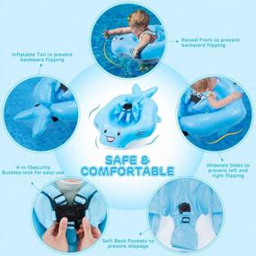 img 1 attached to UPF 50+ UV Защита от солнца детский поплавок для бассейна: надувной плавательный поплавок со съемным навесом и никогда не переворачивается через хвост