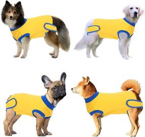 img 3 attached to 🐾 SAWMONG Recovery Suit: Best Post-Surgery Aid for Dogs & Cats - Cone E-Collar Alternative, Anti-Licking, Abdominal Wound Protector - Male Dog Shirt, Anxious Pet Relief