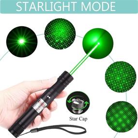 img 2 attached to 🔦 High Power Green Laser Pointer with Long Distance Range, USB Chargeable & Adjustable Modes, Ideal for Camping and Hiking with Star Cap