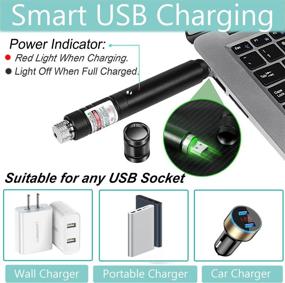 img 3 attached to 🔦 High Power Green Laser Pointer with Long Distance Range, USB Chargeable & Adjustable Modes, Ideal for Camping and Hiking with Star Cap