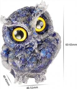img 3 attached to Lapis Lazuli Owl Statue Sculpture Carved Animals Figurine Crystal Ornament Home Decor Desktop Office