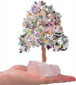 img 4 attached to Experience The Healing Powers Of KALIFANO'S Premium Natural Tree Of Life With 414 Gemstones And Rose Quartz Base