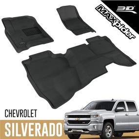img 4 attached to 3D MAXpider All Weather Chevrolet Silverado Interior Accessories , Floor Mats & Cargo Liners