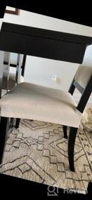 img 5 attached to Set Of 4 Removable And Washable Stretch Jacquard Chair Seat Covers In Chocolate Color - Perfect Anti-Dust Chair Seat Protector Slipcovers For Dining Room Chairs