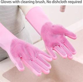 img 2 attached to HUAYINGMEI Dishwashing Gloves Kitchen Medium