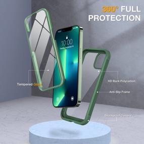 img 2 attached to Protect Your IPhone 13 Pro Max With Miracase'S Clear Glass Case And Built-In Screen Protector In Acacia Green