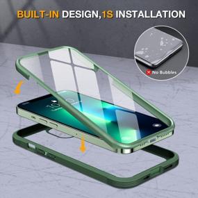 img 1 attached to Protect Your IPhone 13 Pro Max With Miracase'S Clear Glass Case And Built-In Screen Protector In Acacia Green