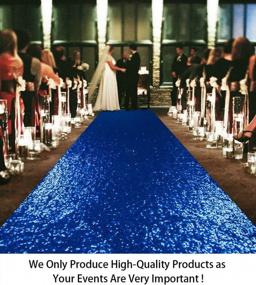 img 3 attached to Royal Blue Sequin Aisle Runner - 36In X 15Ft Wedding Decoration Carpet For Bridal Walkway & Ceremony Floor