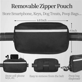img 3 attached to Hands-Free Dog Leash With Pouch, Dual Handles & Bungee For Walking, Jogging, Running - IYoShop (Large, 25-150 Lbs, Black)