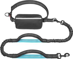 img 4 attached to Hands-Free Dog Leash With Pouch, Dual Handles & Bungee For Walking, Jogging, Running - IYoShop (Large, 25-150 Lbs, Black)