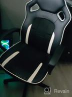 img 1 attached to JUMMICO Gaming Chair Ergonomic Executive Office Desk Chair High Back Leather Swivel Computer Racing Chair With Lumbar Support (White) review by James Lapa