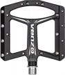 venzo flat mountain bike pedals - large aluminum platform, 110mm x 100mm, 12mm thickness with anti-skid nails - 9/16 logo
