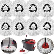 🧹 pack of 8 microfiber spin mop head replacements - easy wring 360-degree spinning mop refills for floor cleaning - reusable mop head replacement logo