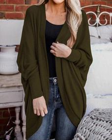 img 2 attached to Women'S Boho Kimono Cardigan: Long Sleeve Solid Oversized Outwear