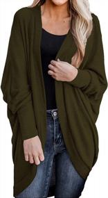 img 3 attached to Women'S Boho Kimono Cardigan: Long Sleeve Solid Oversized Outwear