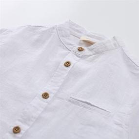 img 3 attached to MOMOLAND Sleeve Mandarin Collar Button Boys' Clothing via Tops, Tees & Shirts