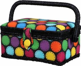 img 3 attached to 🧵 Polka Dot Small Sewing Basket: SINGER 07272 for Organized Sewing with Essential Kit Accessories