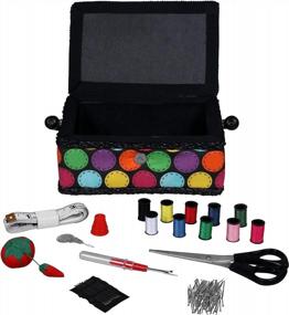 img 1 attached to 🧵 Polka Dot Small Sewing Basket: SINGER 07272 for Organized Sewing with Essential Kit Accessories