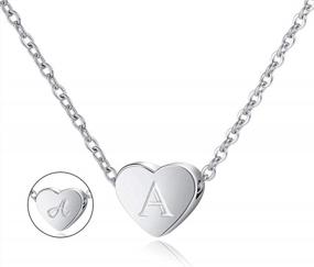 img 4 attached to Personalized Charm: Lanqueen Silver Initial Heart Necklace For Women And Girls, Tiny Letters Pendant With Adjustable Chain