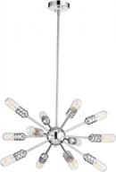 modern rustic elegance: tzoe 12-light sputnik chandelier in chrome, ul listed for living and dining room logo