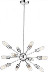 img 4 attached to Modern Rustic Elegance: TZOE 12-Light Sputnik Chandelier In Chrome, UL Listed For Living And Dining Room