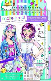 img 4 attached to 🎨 Digital Dream: Fashion Design Sketchbook & Coloring Book for Girls. Inspiring Fashion Design Guide with Stencil, Puffy Stickers, Foil Stickers, and Sketchbook