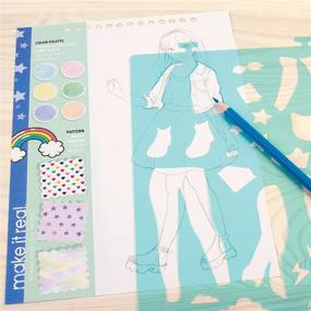 img 2 attached to 🎨 Digital Dream: Fashion Design Sketchbook & Coloring Book for Girls. Inspiring Fashion Design Guide with Stencil, Puffy Stickers, Foil Stickers, and Sketchbook