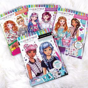 img 1 attached to 🎨 Digital Dream: Fashion Design Sketchbook & Coloring Book for Girls. Inspiring Fashion Design Guide with Stencil, Puffy Stickers, Foil Stickers, and Sketchbook